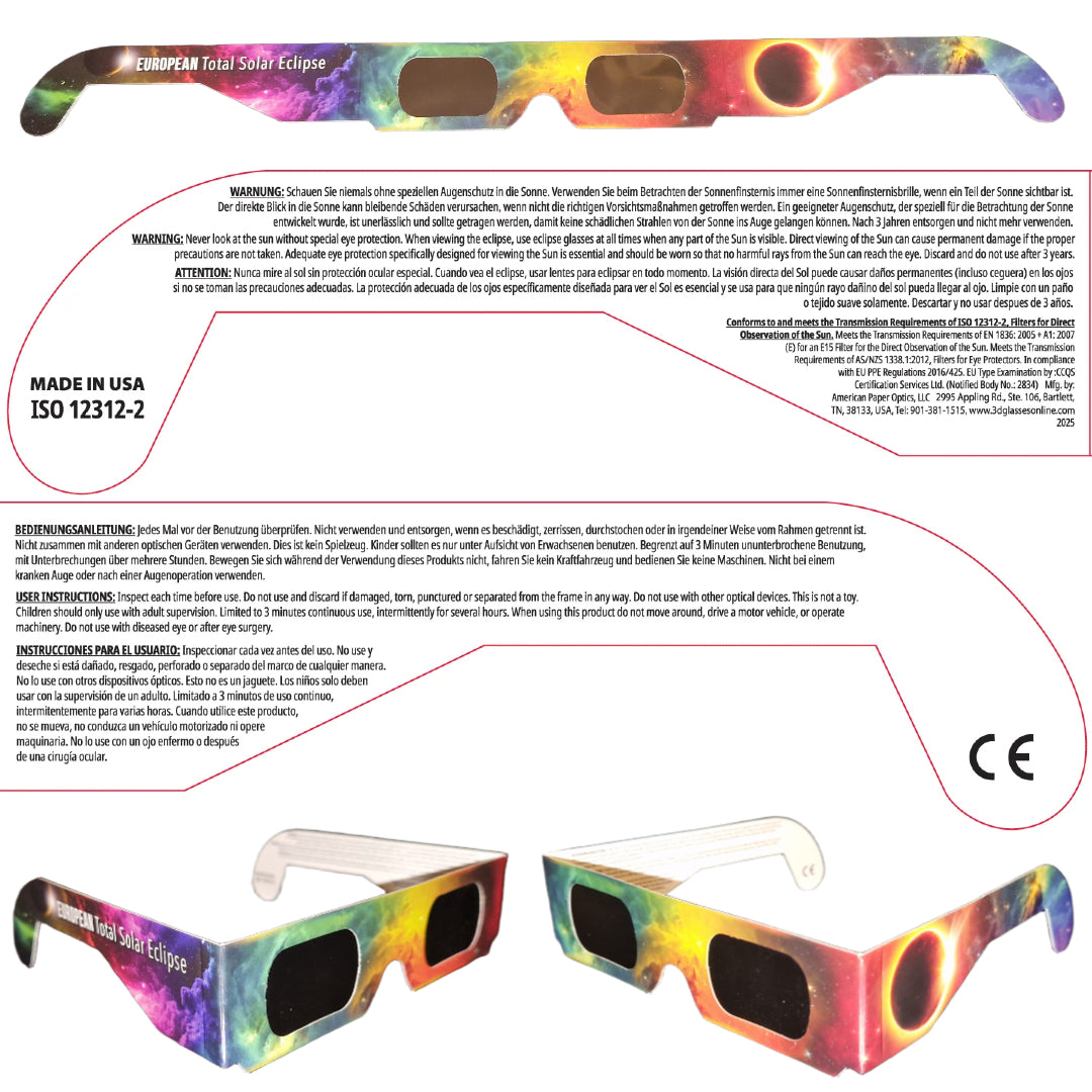 Solar Eclipse Glasses 2026 – ISO 12312-2 & CE Certified