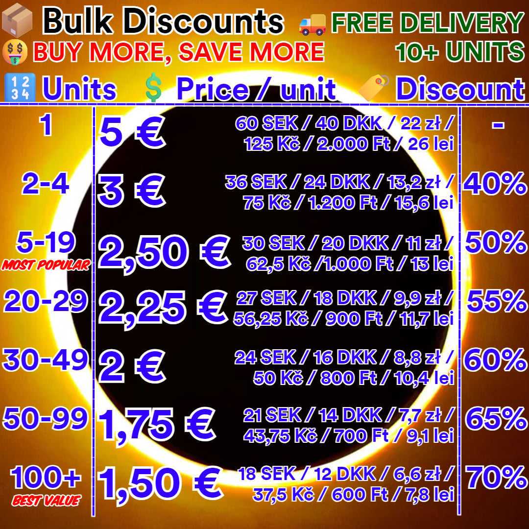 Solar Eclipse Glasses 2026 – ISO 12312-2 & CE Certified