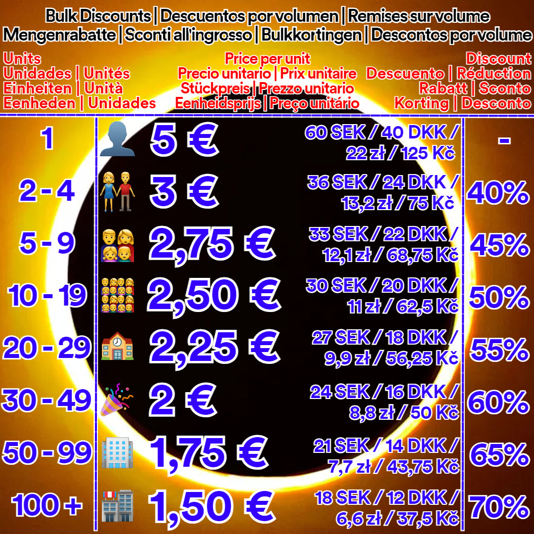 Solar Eclipse Glasses 2026 – ISO 12312-2 & CE Certified